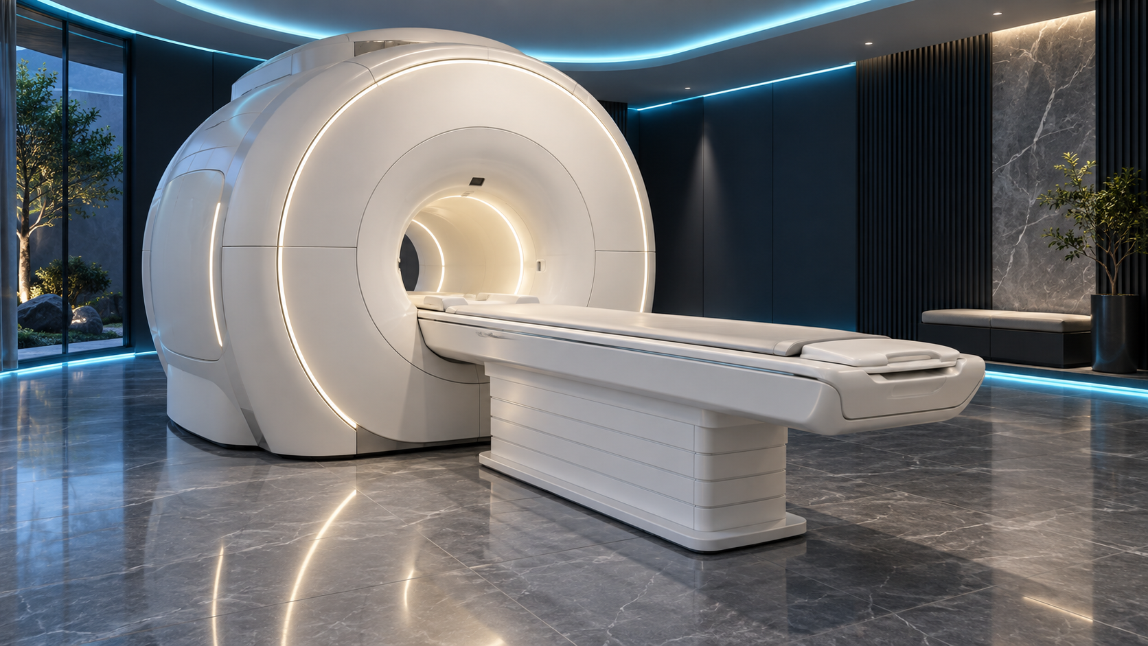 Salle d’IRM contemporaine dans un environnement hospitalier